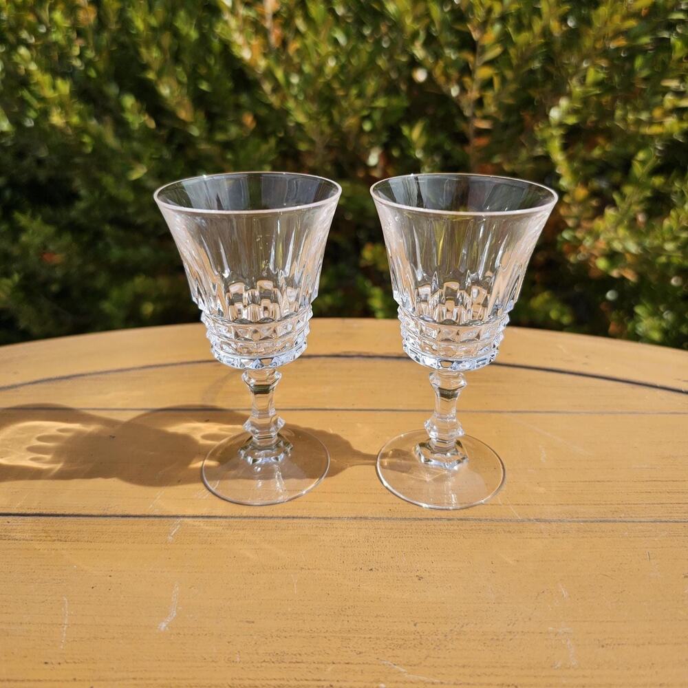 Vintage Cristal D'Arques Durand Tuilleries Villandry Set of 2 Sherry Glasses